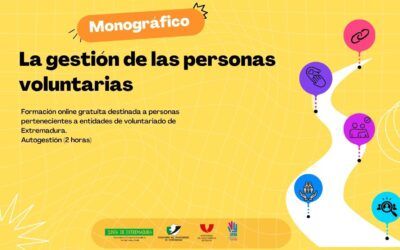 La Plataforma del Voluntariado de Extremadura abre las inscripciones del monográfico “La gestión de las personas voluntarias”